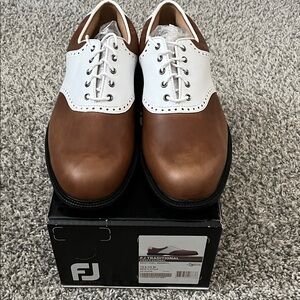 FootJoy Men's Classic Brown and White Golf Shoes